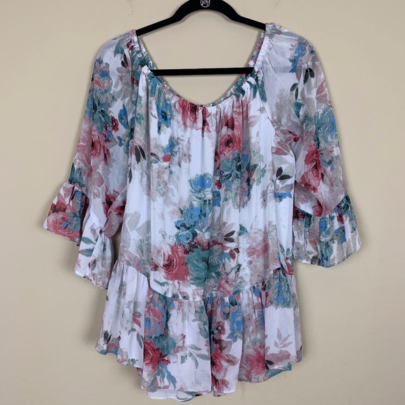 Daniel Rainn Tops - DR2 | Chiffon Peasant Blouse